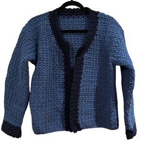 Handmade Cottagecore Crochet Knit Open Front Cardigan